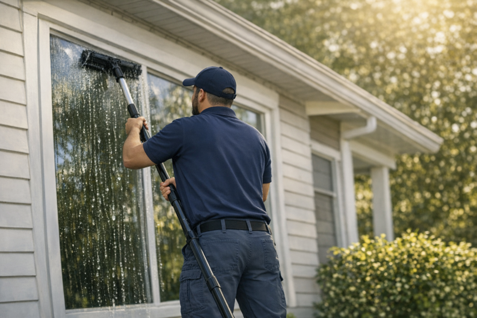 Scheduled regular window cleaning maintenance service